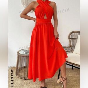 SHEIN orange / red dress